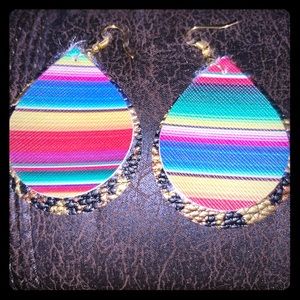 Chevron and leopard earrings